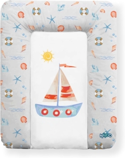 Kikido weiche Wickelauflage 50x70 cm - Baby Wickelunterlage - Wickeltischauflage für Junge und Mädchen - Wasserdicht, abwaschbar und pflegeleicht - Oeko-Tex Standard 100 - Boot
