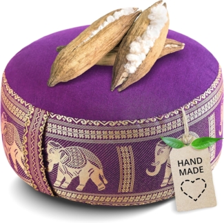 livasia Meditationskissen Zafukissen klein (Deluxe) vegan und handgefertigt, 32x20cm, Kapok