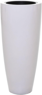 VIVANNO Pflanzkübel Fiberglas CITY Rund - Weiß Hochglanz (1 St), 37x80 cm