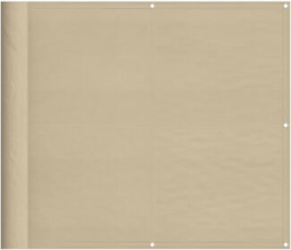 Balkon-Sichtschutz Beige 90x1000 cm 100 % Polyester-Oxford