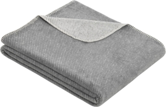 s Oliver Jacquard Decke 1590|150x200 cm| anthrazit-wollweiss