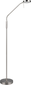 LED Akku Stehlampe MORENO dimmbar mit Flexarm, Silber Höhe 137cm