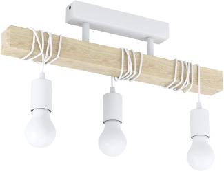 Eglo 33166 Hängeleuchte TOWNSHEND Stahl weiß, Holz braun E27 3X40W L:55cm B:10,5cm H:26,5cm dimmbar