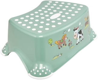 keeeper Funny Farm Tritthocker, Ab ca. 3 bis ca. 14 Jahre, Anti-Rutsch-Funktion, Tomek, Nordic Green