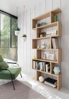 Bücherregal >Athena< in Kanada-Eiche - 80x192x24 (BxHxT)