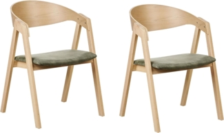 Esszimmerstuhl 2er Set YUBA Holz Dunkelgrün