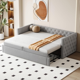 Odikalo Schlafsofa Doppelbett Polsterbett Ausziehbares Gästebett(ohne Matratze)90*200cm