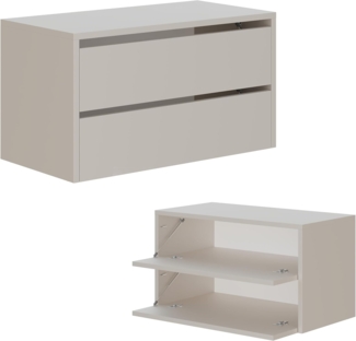 Platan Room Schuhschrank Toledo Schuhkommode Schuhregal 80 cm breit Flurschrank mit 2/4 Ablagen bis zu 16 Paar