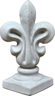 Gartenfigur Figur Dekoration Beton Grau Massiv Fleur de Lys Beton Lilie