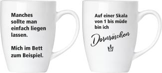 Dornröschen Tassen Set aus Keramik - Grußkarte und Geschenkpackung