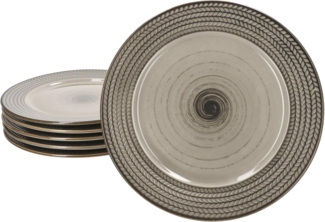 MÄSER Speiseteller Mäser Prospero 6x Speiseteller Porzellan große Essteller braun