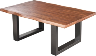 riess-ambiente Couchtisch GENESIS 110cm braun anthrazit Massivholz – Baumkante, Kufengestell (Einzelartikel, 1-St), Industrial Design, Unikat, rechteckig, stabil, individuelle Maserung