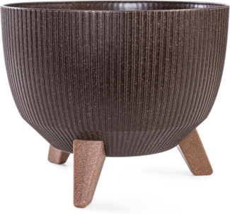 KONZEPT Blumentopf Pflanzschale 24/29cm Blumentopf mit Füßen, mit Wasserabfluss-Einsatz, wetterfest & UV-beständig, Übertopf für Innen & Außen