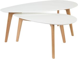 WHITE LABEL LIVING Couchtisch Set Drop Oval Weiß (2er-Set)