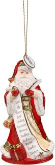 Goebel Figur Jahresglocke Santa 2020, Fitz & Floyd, Weihnachten, Steingut, Bunt, 51001321