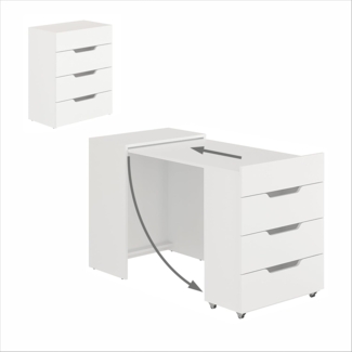 KOMTO Schreibtisch KOMTO Schreibtisch mit Stauraum – PC Tisch, Tisch FOLDY 128 x 60 x 75 cm