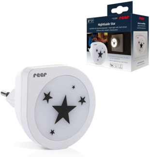 reer NightGuide Star | LED Nachtlicht mit Dämmerungssensor |warmweißes Licht, energiesparend | für Steckdosen | modernes Cozy-Design mit Stern-Motiv