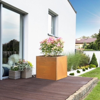 [casa. pro] Pflanzkübel Vaargel 50x50x50 cm Stahl Edelrost