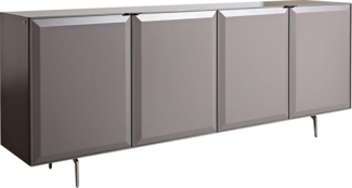Sideboard Marellia 200 cm Grau 4 Türen Winkelfuß Edelstahl