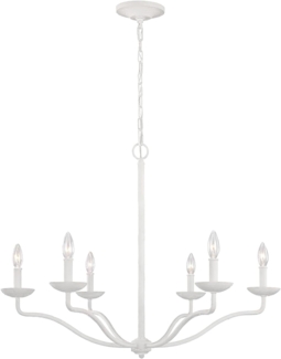 Feiss FE-ANNIE6-PSW Kronleuchter Annie E14 40W Stahl; Gips weiß B:82. 9cm Ø82. 9cm dimmbar höhenverstellbar