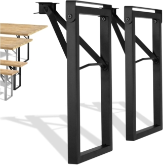 Natural Goods Berlin Bierzeltgarnitur RECHTECK, DIY, klappbares Tischgestell, Bankgestell, Festzeltgarnitur, rostfrei