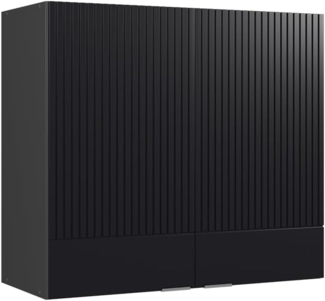 Küchenglasschrank Fame-Line Schwarz gestreift 80 cm Vicco