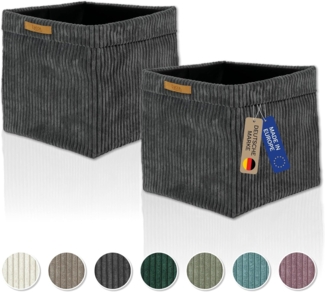 Lycce Regalkorb Kallax Boxen Cord 2er Set grau, Aufbewahrungsbox faltbar 33x33x31cm (2 St)