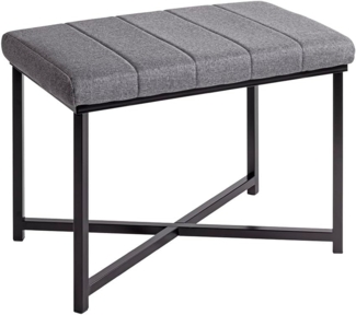 HAKU Möbel Bank, grau, schwarz, Metall, Textilgewebe - Maße: B 59 x H 46 x T 39 cm, Style: Modern