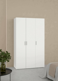 Dmora Isabelle Kleiderschrank mit 3 Türen, Schlafzimmermöbel, begehbarer Kleiderschrank, 118 x 50 x 201 cm, Weiß