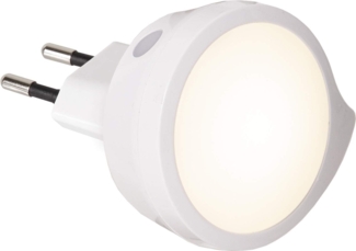 Rundes Nachtlicht ,Functional' für die Steckdose, matte Lichtquelle, warmweißes Licht, Ø 6cm
