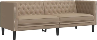 vidaXL Chesterfield-Sofa 3-Sitzer Cappuccino Kunstleder 372671