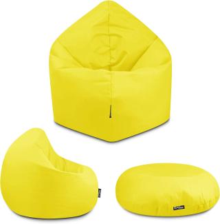 BuBiBag - 2in1 Sitzsack Bodenkissen - Outdoor Sitzsäcke Indoor Beanbag, Gelb, Ø 125,0 cm