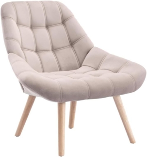 Vente-unique - Sessel - Samt - Beige - LUOSTO