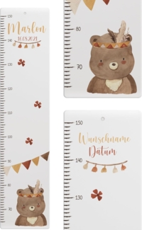 KIDSMOOD - Messlatte für Kinderzimmer Personalisiert, 70-140 cm - Messlatte Kinder Holz personalisiert Mit Namen für Baby- & Kleinkinderzimmer - Individuelles Geschenk für Kinder und Babys zum Geburt