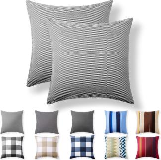 Alreya 2er-Set Renforcé Kissenbezug 40x40 cm - 100% Baumwolle mit YKK Reißverschluss, Superweicher Kopfkissenbezug 40x40, Kissenhülle, Graue Diamanten, nur Kissenbezug