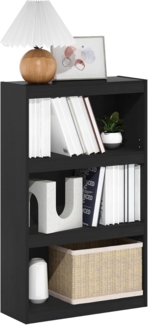 Furinno Jaya Enhanced Home Bücherregal, 3 Ebenen, verstellbar, Technisches Holz, Blackwood