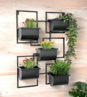 DanDiBo Blumenständer Kräuterregal Küche Wand Metall Schwarz 96525 Blumenregal Wandregal