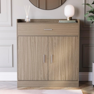 Vida Designs Dalby 2 Tür 1 Schublade Schuhschrank Aufbewahrung Organisieren Organizer Schuhwerk Ständer Gestell Gerüst Sideboard Holz Möbelstück Eiche