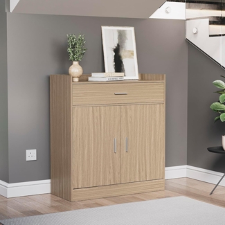 Vida Designs Dalby 2 Tür 1 Schublade Schuhschrank Aufbewahrung Organisieren Organizer Schuhwerk Ständer Gestell Gerüst Sideboard Holz Möbelstück Eiche