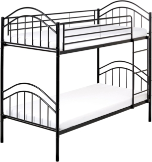 Hochbett Metall CHARTRES 90 x 200 cm Schwarz