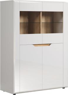 Highboard Marlon in weiß Hochglanz 96 x 132 cm