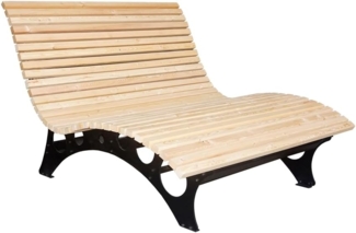 HOME DELUXE 'TAIGA' Wellenholzliege, Lärchenholz natur, 120 x 157 x 114 cm