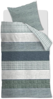 Rivièra Maison Renforcé Bettwäsche Tailor Green 135X200 135x200 cm + 1 x 80 x 80 cm 1 Bettbezug, 1 Kissenbezug Grün