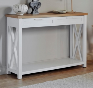 Jahnke Chalet Console SK Konsole, Engineered Wood, Montana Eiche Nb./Weiss, One Size