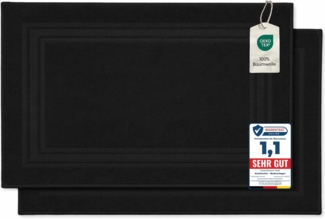 Komfortec Badematte Badvorleger aus 100% Baumwolle, 50x70 cm Duschvorleger, Waschbar Duschmatte, Frottee, Rechteckig, 600 g/m², 2er Set, Saugfähig & Schnelltrocknend
