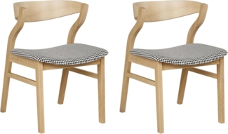 Esszimmerstuhl 2er Set MAROA Holz Schwarz-Weiß