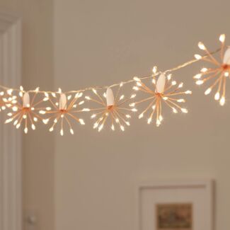 Lights4fun LED-Lichterkette 15er LED Lichterkette Sternenbälle rosegold