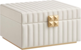 Songmics HOME Schmuckkästchen 2 Ebenen, mit Spiegel, flexibles Schmucktablett