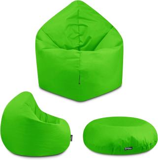 BuBiBag - 2in1 Sitzsack Bodenkissen - Outdoor Sitzsäcke Indoor Beanbag, Apfelgrün, Ø 100,0 cm