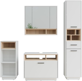 Badmöbel-Set Beatrice Weiß/Sonoma Set 4 Vicco